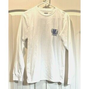 Vans Off The Wall White Long Sleeve 100% Cotton Skull T-Shirt Classic Sz Small
